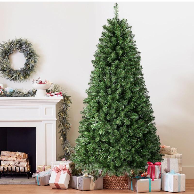 Live Only SHareconn 2024 4 5 6 7.5 9ft Classical Warm Lights Tree, Pre-lit Hinged Christmas with Foldable Stand, Decoration