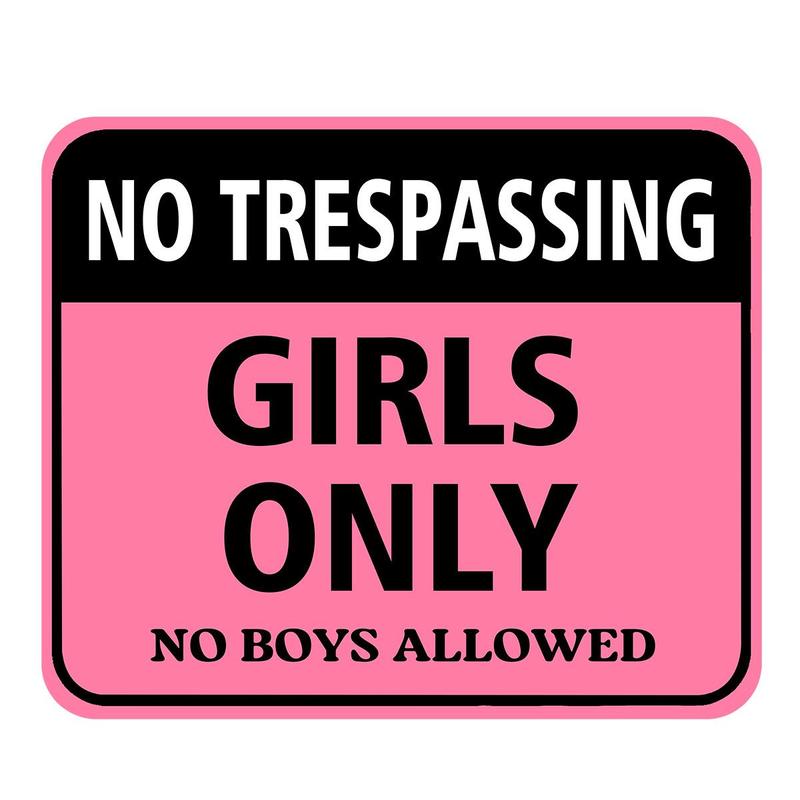 No Trespassing Sign, Girls Only Letter Pattern Sticker, Removable Self Adhesive Wall Decor for Home Office, Home Decor Supplies