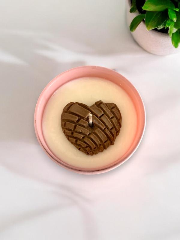 Pan Dulce Heart Candle | Glass Jar Decorative Soy Candle