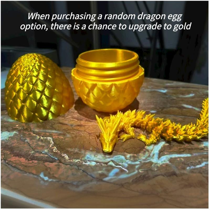 3D printed crystal dragon egg, diamond-shaped creative dragon with hinge, suitable for room decoration, desktop ornaments, suitable for home, office, dormitory and bedroom. Unique boyfriend gift, perfect Halloween surprise decoration and gift