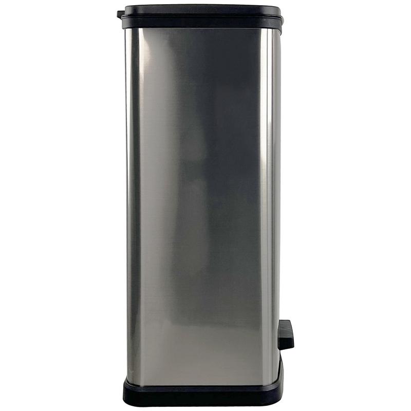 Mainstays 13.2 Gallon Trash Can, Plastic Rectangular Step Kitchen Trash Can, Silver No Brand Stainless Steel