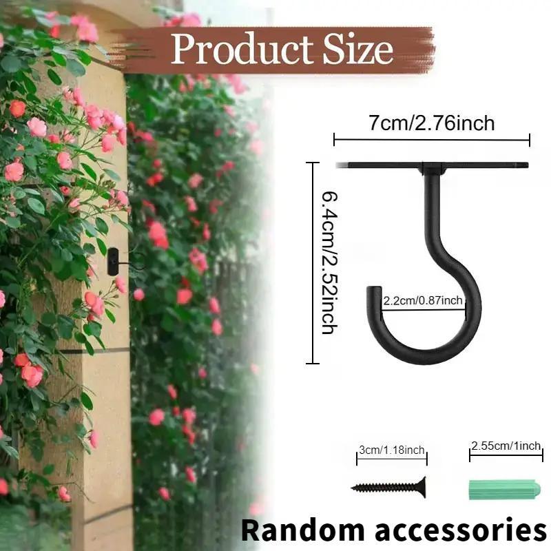 Ceiling Hooks for Hanging Plants, 2 Counts Iron Plant Hanger, Plant Hanger for Home Garden, Wall Hooks for Plants, Lights, Lanterns, Bird Feeders, Wind Chimes, Home Organizer