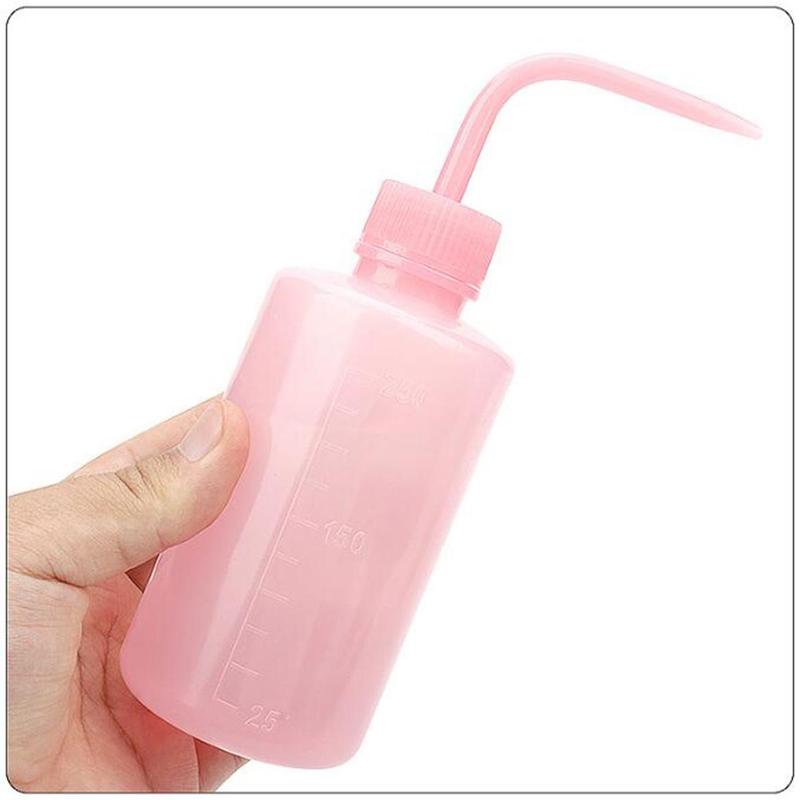 250ml Empty Bottle, 1 Count Wash Squeeze Bottle With Bent Nozzle For Eyelash Cleaning, Plant Watering Bottle For Indoor And Outdoor