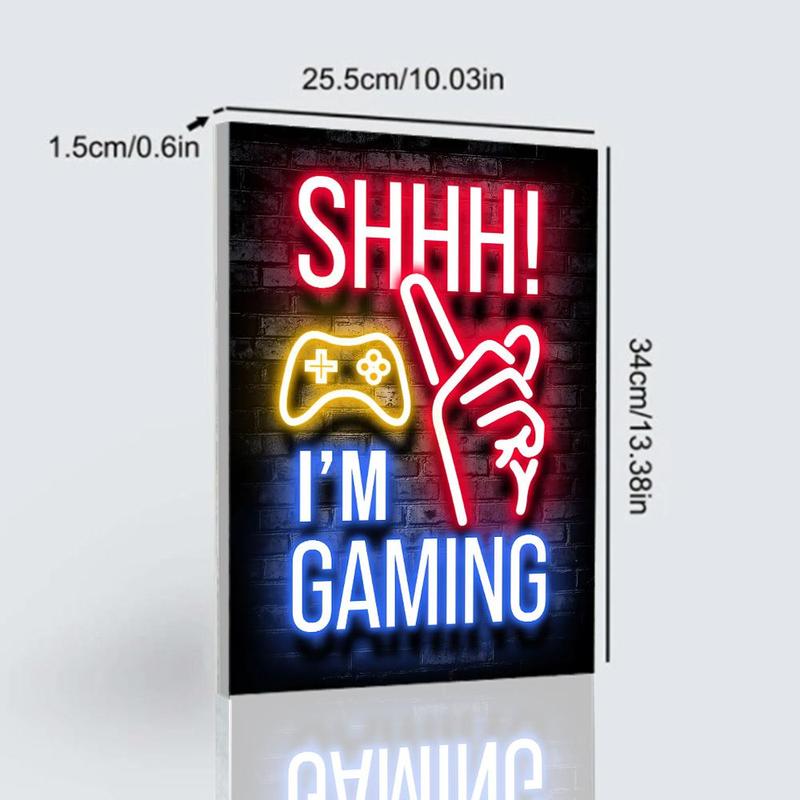 Gamer Letter & Gesture Pattern Wall Art, Creative Wall Decor, Wall Art for Home Living Room Bedroom