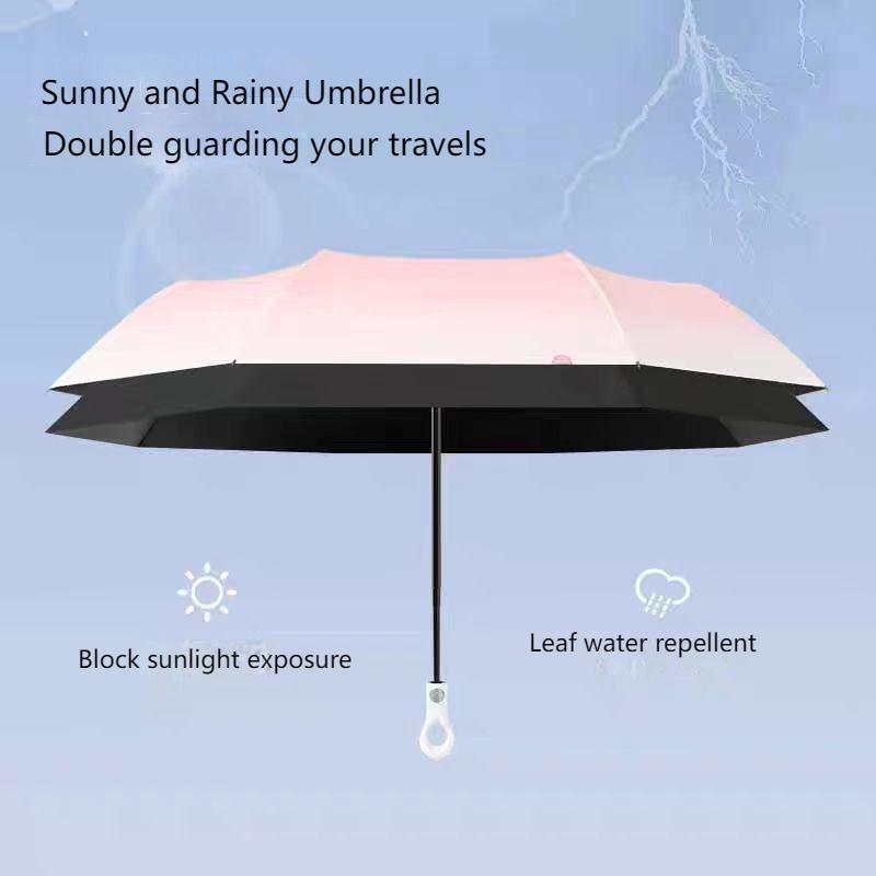 Automatic Folding Umbrella, 1 Count Portable Compact Umbrella with 8 Ribs, Sun & Rain Dual-use Umbrella for Outdoor Activities