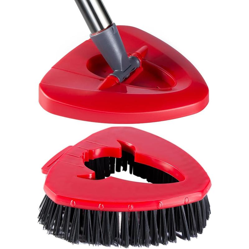 Scrub Brush, Spin Mop Scrub Brush Head Replacement + Refill Base Compatible with 1-Tank System, Hard Bristles Floor Scrubber, Tub & Tile Cleaning Brush for Bathroom, Kitchen, Patio