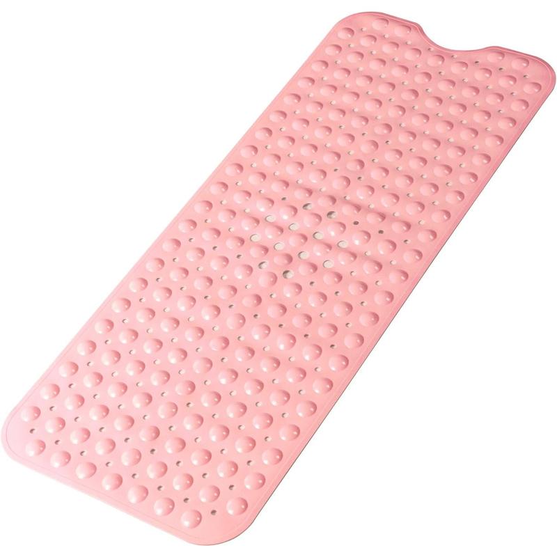 Spacious Large Non Slip Bathtub Mat - Extra Long and Durable Bath Mat for Your Tub. Machine Washable Shower Mats with Powerful Suction Cups and Effective Drain Holes. Ideal Bath Tub Mats for Bathroom Non Slip Solution