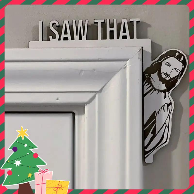 Creative Jesus & Letter Design Door Corner Frame Ornament, Funny Door Frame Hanging Ornament Decoration, Home Decor for Living Room Bedroom