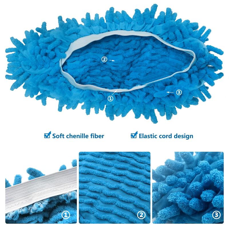 Random Color Mop Slippers, 10pcs 5 Pairs Mop Shoes, Dust Duster, Mop Socks for Women Kids Foot, Microfiber Dust Cleaners, Reusable & Washable