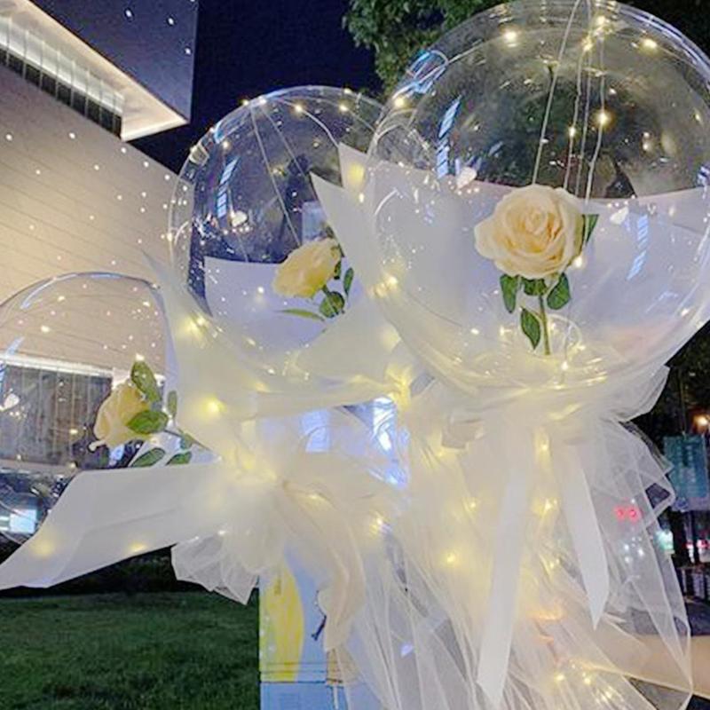 24 Inch Clear Bubble Balloon (5pcs), Clear Balloon, Decorative Balloon For Wedding, Anniversary, Birthday Party, Festival & Party Use