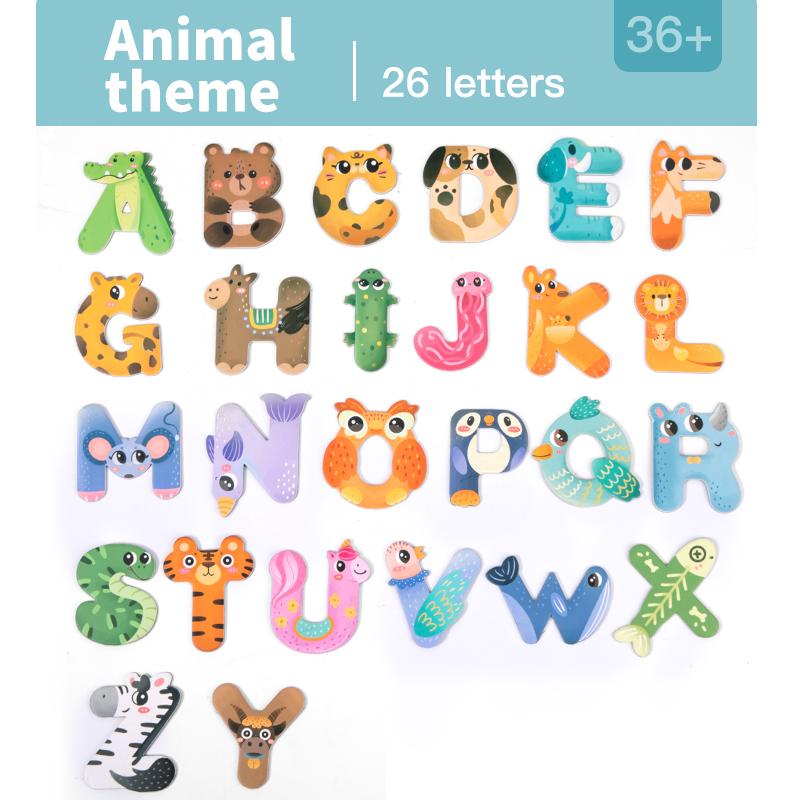 Magnetic Letters cute Animals Styling Refrigerator decoration Christmas Magnetic Letters christmas gift  ABC Alphabet Fridge Magnets Colorful