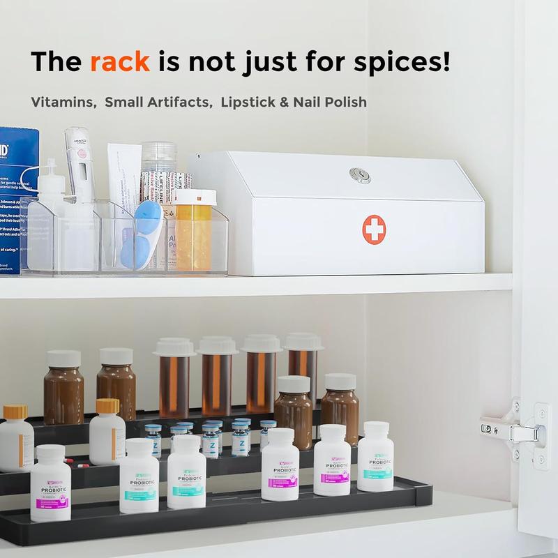 Expandable Spice Rack Organizer for Cabinet - 3 Tier Adjustable Cabinet Spice Organizer Easy Visibility - Spice Organizer pantry organization spicerack organization kitchen