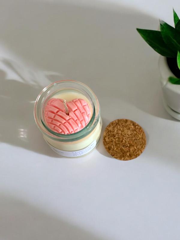 Pan Dulce Heart Candle | Glass Jar Decorative Soy Candle