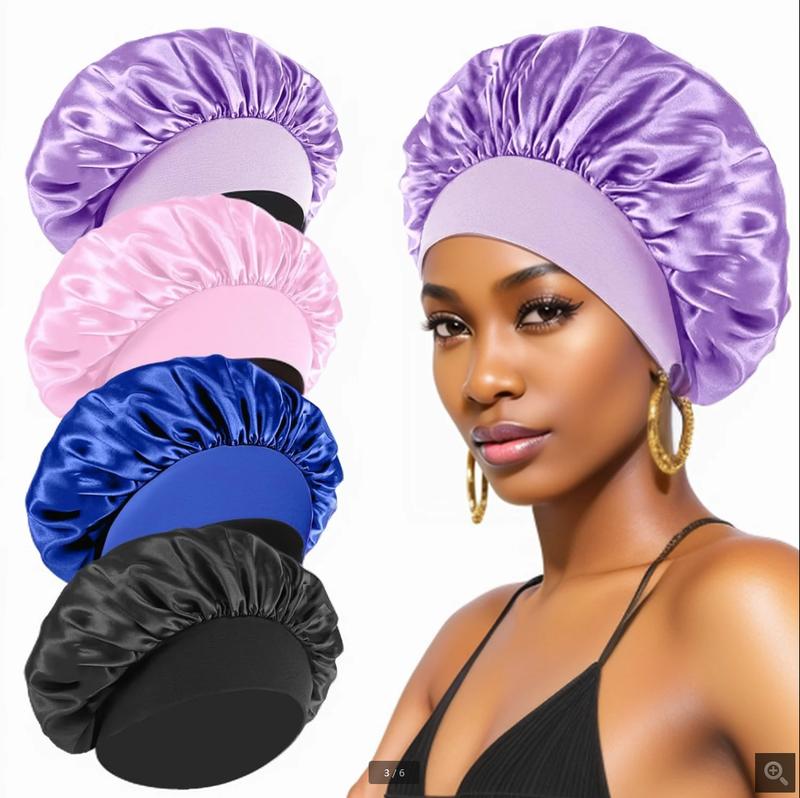 Jarin Hair Satin Bonnet Silk Bonnet for Sleeping Women Hair Bonnet Night Sleep Cap Scarf wrap for Curly Hair with tie Band Hats