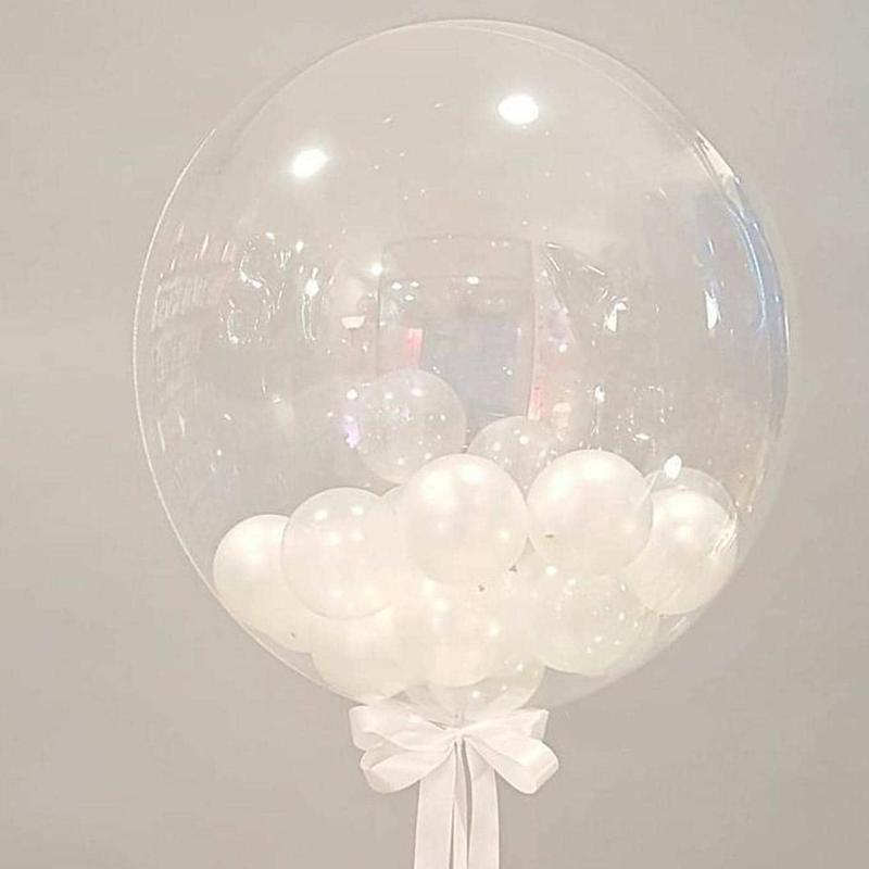 24 Inch Clear Bubble Balloon (5pcs), Clear Balloon, Decorative Balloon For Wedding, Anniversary, Birthday Party, Festival & Party Use