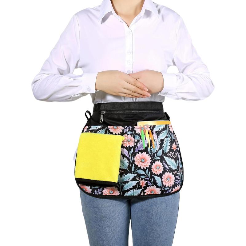 Server Apron for Women with 5 Pockets,Quickly Put on and Take off Waitress Aprons,Work Apron for Bartender Barista