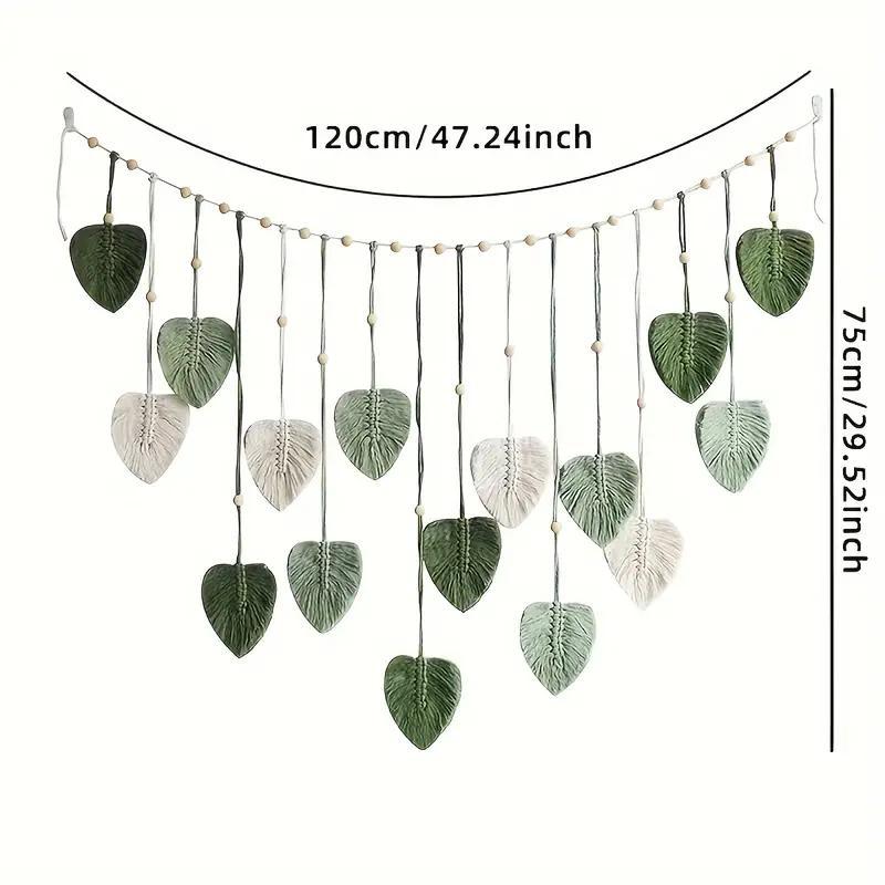 Crochet Leaves Shaped Wall Hanging, 1 Count Boho Modern Woven Wall Tapestry, Home Decor for Living Room Bedroom