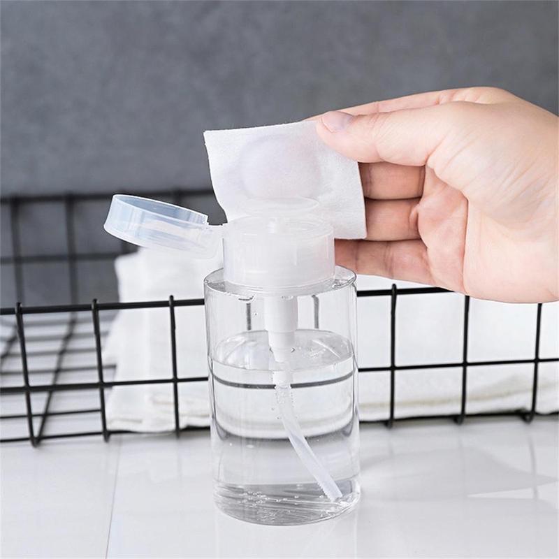 Press Liquid Pump Bottle, 1 Count Refillable Pump Bottle Dispenser, Soap Bottle for Nail Polish & Makeup Remover, Home Organizer