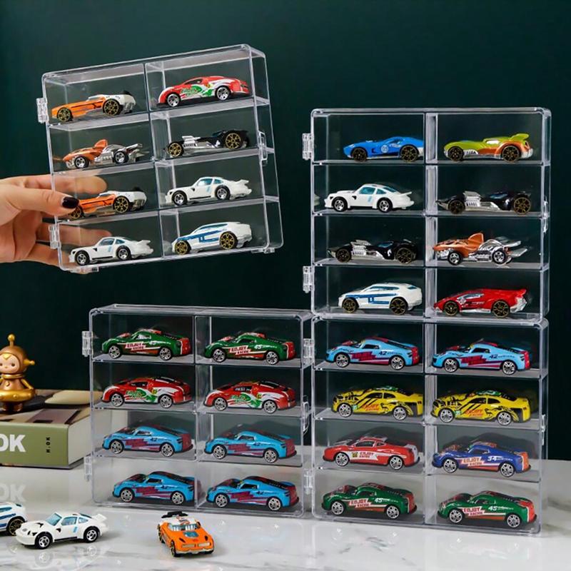 Clear Display Box, 1 4 Counts 4-layer Car Model Transparent Collection Box, Multi-purpose Decorative Storage Box for Home Office, Home Organizer