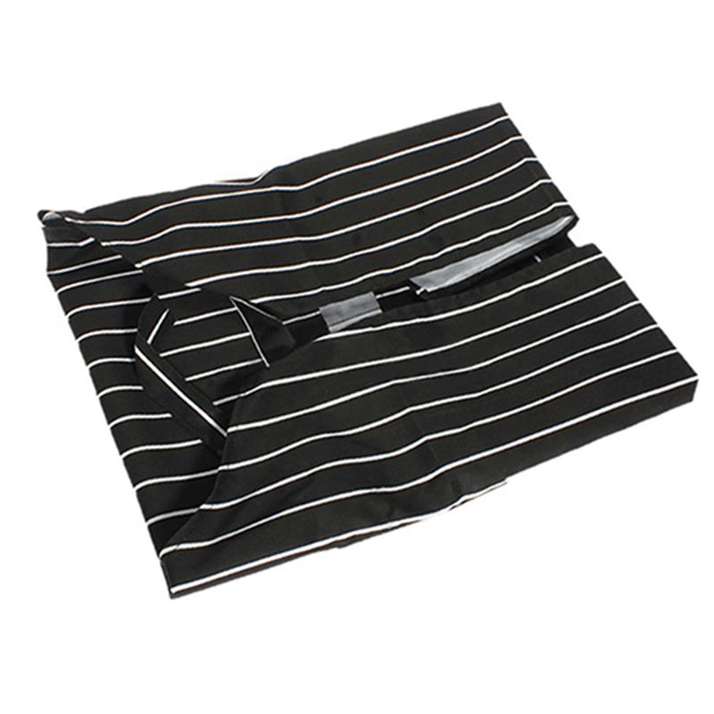 Adjustable Adult Black Stripe Bib Apron With 2 Pockets Chef Waiter Kitchen Cook