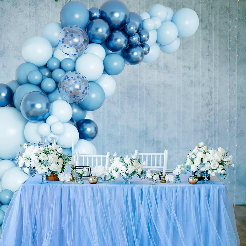 Baby Blue Balloon Garland Arch Kit,109pcs Blue Confetti Balloons,Anniversary Latex Balloon Wedding Birthday Party Decoration,Boys Baby Shower Decor