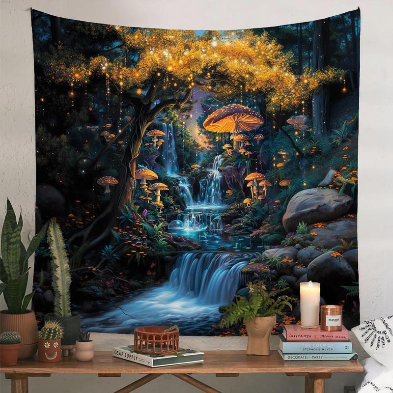 Glowing Tree & Forest Pattern Tapestry, Modern Casual Wall Hanging Tapestry, Wall Art Decor for Home Living Room Bedroom Dormitory, Room Decor, Home Decor