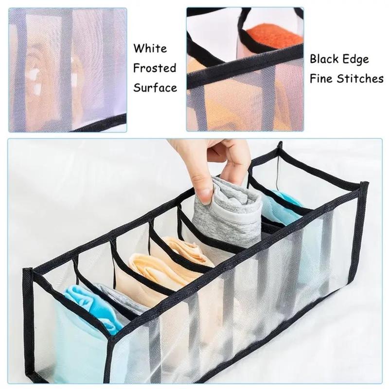 Clothes Storage Box, 3 Counts Summer Multi-grid Clear Closet Organizer for Socks and Underwear, Space Saving Wardrobe Storage Organizer, Bedroom Accessories, Summer for Gift