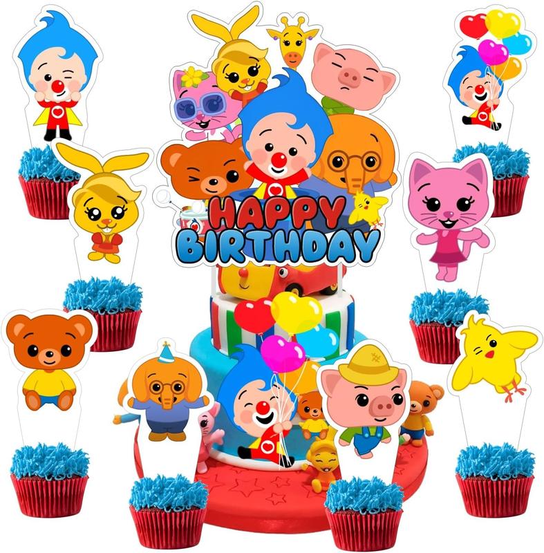 Plim Plim Birthday Party Decorations include 25 count Cake Topper and Cupcake Toppers Sets for Plim Plim Birthday Party Supplies