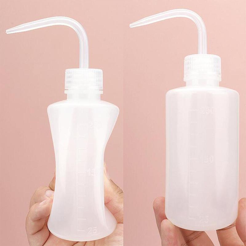 250ml Empty Bottle, 1 Count Wash Squeeze Bottle With Bent Nozzle For Eyelash Cleaning, Plant Watering Bottle For Indoor And Outdoor