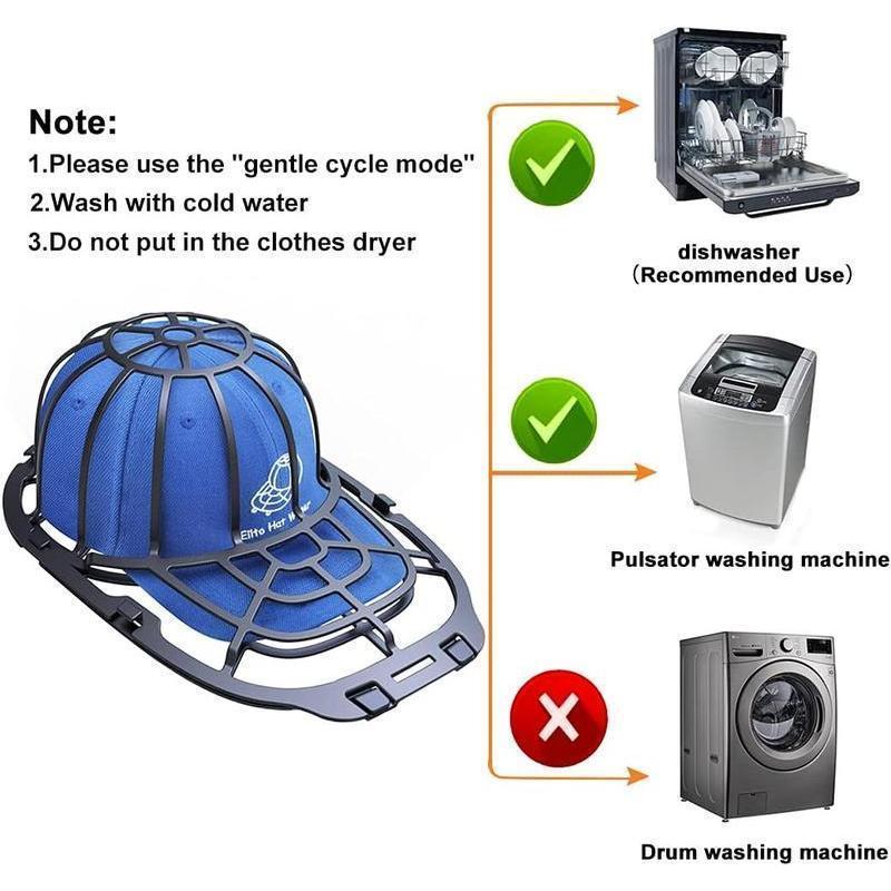 2-Pack Cap Washer - Durable Mesh Frame & Cleaner Cage for Safe Washing & Drying of Baseball Caps - Essential Care Solution for Your Hats