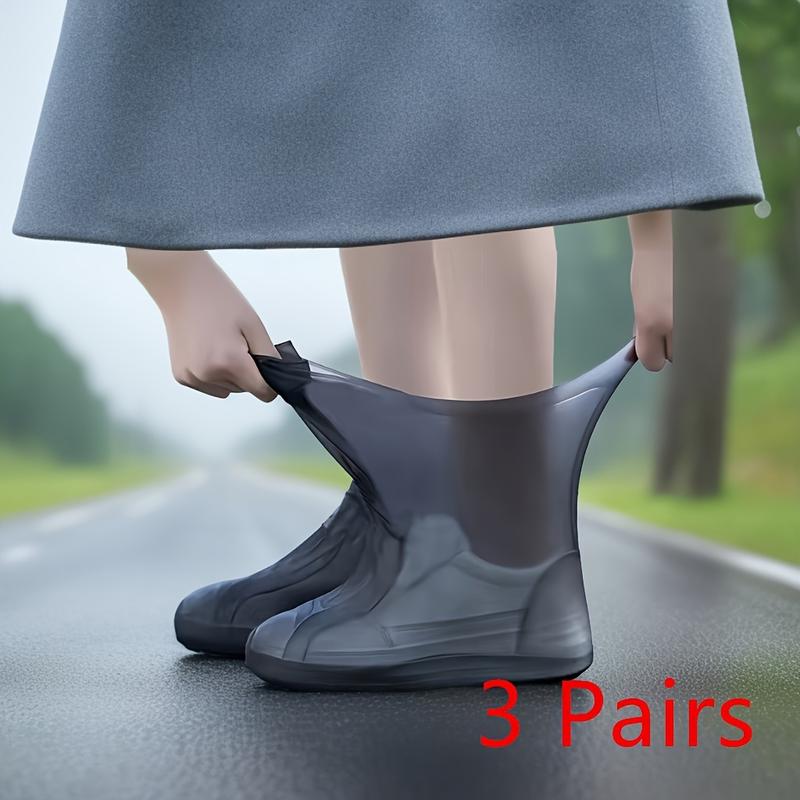 3 Pairs Of Waterproof And Reusable Latex Rain Boot Covers, High-Quality, Fashionable And Non-Slip, Suitable For All Weather