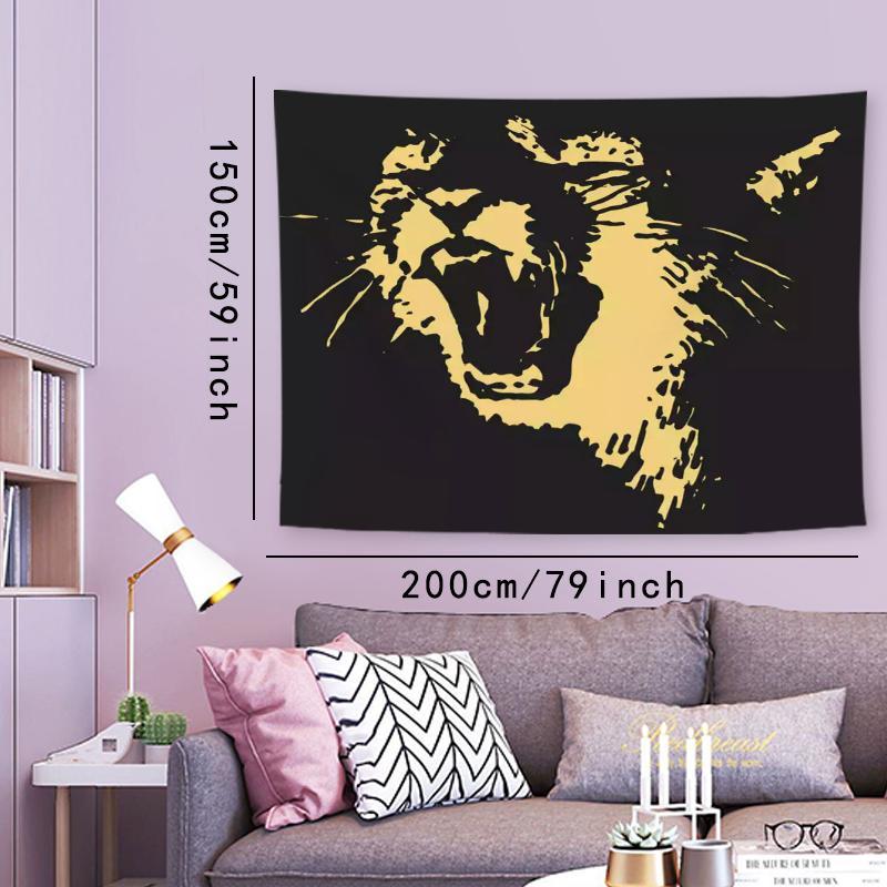 Animal Head Pattern Tapestry, Wall Hanging Decor, Polyester Tapestry for Bedroom Home Office Decor, Home Accessories, Gift for Friends