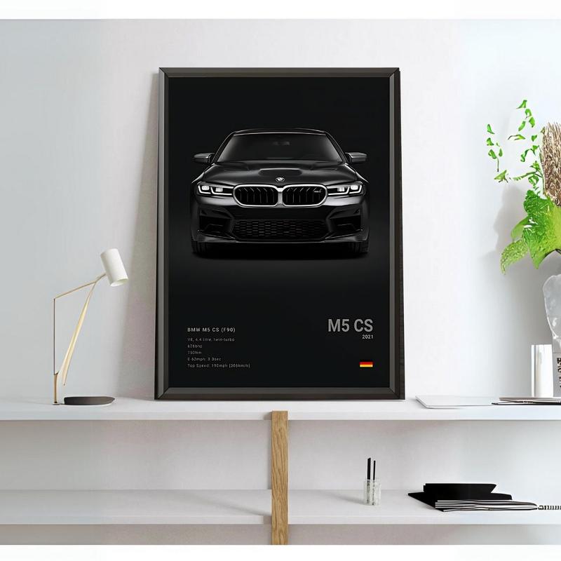 Famous Cars BMW M5 CS | Wall Art Print Poster | Decorative Mural | Modern Home Decor | Birthday Gift | Unframed