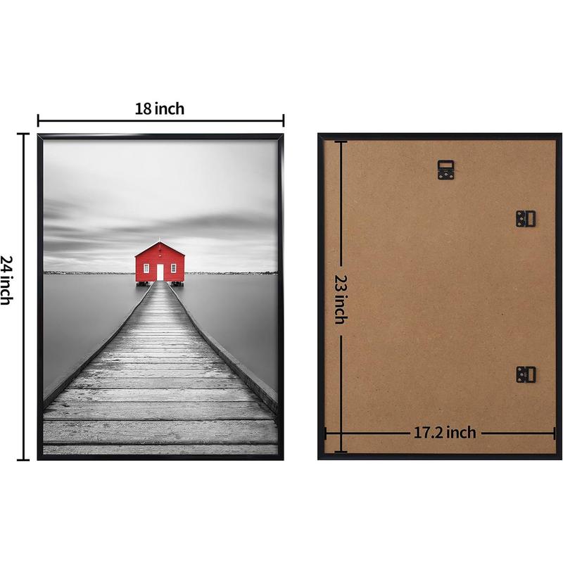 18x24 Poster Frame 3 Pack, Black Picture Frame for Horizontal or Vertical Wall Mounting, Sturdy and Scratch-proof