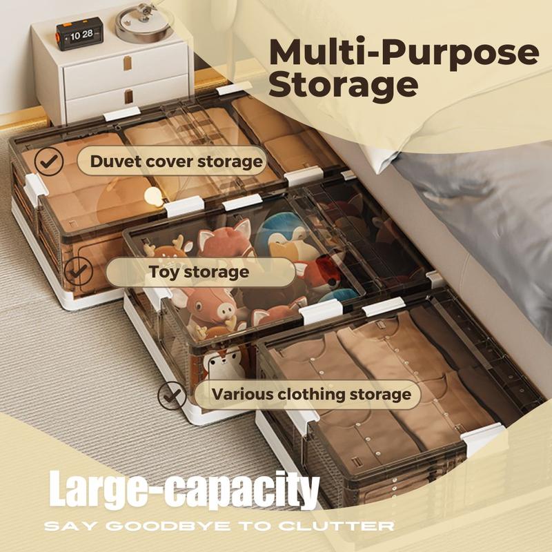 NLDD's Underbed Storage Solution: Rolling Containers with Lids, Stackable & Foldable - Waterproof, Dustproof Boxes for Clothes & Shoes Organiser