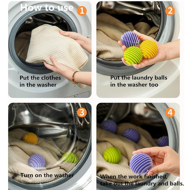 Reusable Magic Laundry Ball, 3 Counts Soft Anti-winding Clothes Cleaning Tool, Household Washing Machine Clothes Dryer Ball