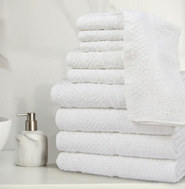 10 Piece Towel Set with Upgraded Softness & Durability, White