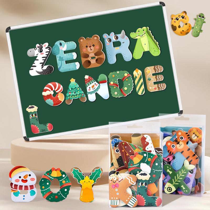 Magnetic Letters cute Animals Styling Refrigerator decoration Christmas Magnetic Letters christmas gift  ABC Alphabet Fridge Magnets Colorful