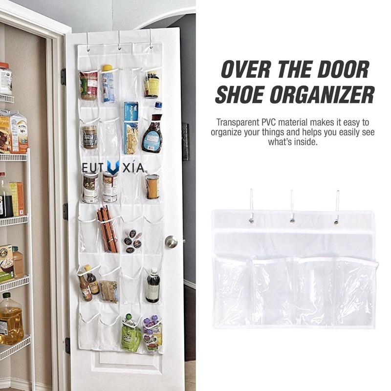 Over the Door Shoe Organizer [White Clear]