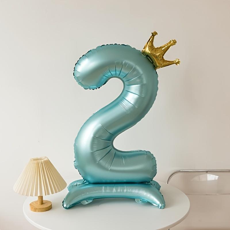 40 Inch Standing Number Crown Balloon, Birthday Party Number Balloon, Party Decoration Supplies