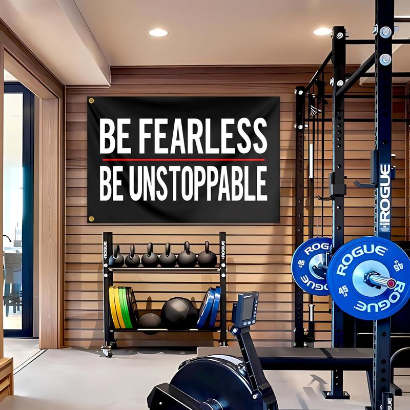 Be Fearless Flag 3x5 Ft Be Unstoppable Motivational Flag Polyester with  Fitness Inspirational Flags for Home Gym College Dorm Room Office Wall Banner Decor