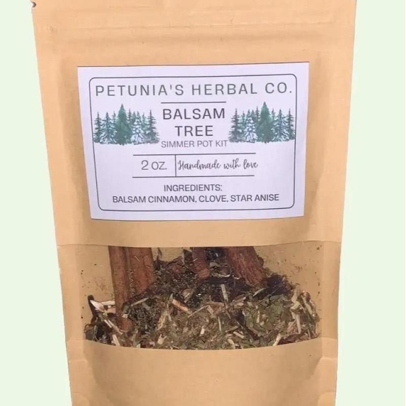 Balsam Tree Simmer Pot Mix | Herbal Simmer Pot Kit | Organic Stovetop Potpourri | Christmas Gift | Non-Toxic Fragrance Scented pots