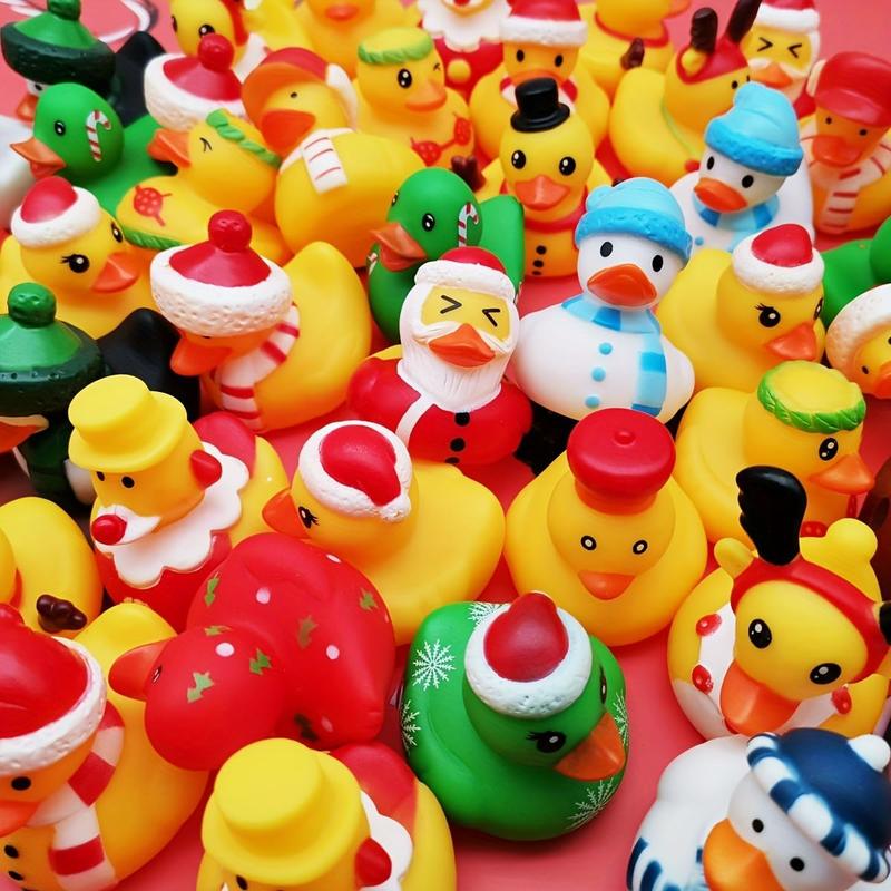 Advent Calendar Christmas Ducks, 24 Days Christmas Countdown Calendar Gifts, Ducks Blind Box Holiday Party Favors, 2024 Xmas Surprise Gift, 24pcs Rubber Duck Blind Box