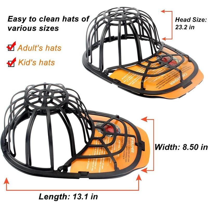 2-Pack Cap Washer - Durable Mesh Frame & Cleaner Cage for Safe Washing & Drying of Baseball Caps - Essential Care Solution for Your Hats