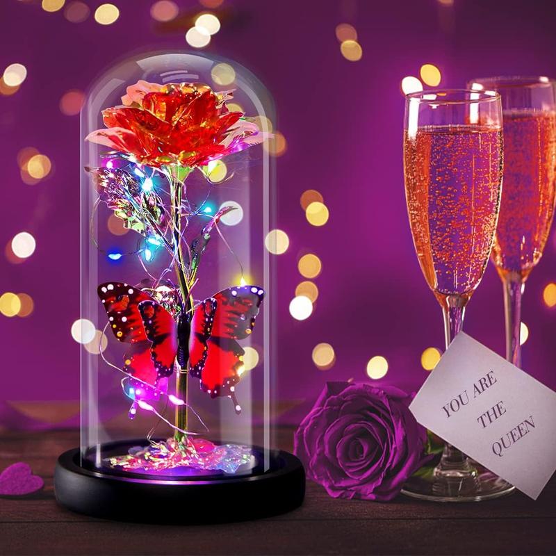 Galaxy  Rose Birthday Gift for Women Mom Grandma, Enchanted Infinity Rose in Glass Dome, Valentines Rose Gifts for Valentine's Day Mother's Day Anniversary Wedding