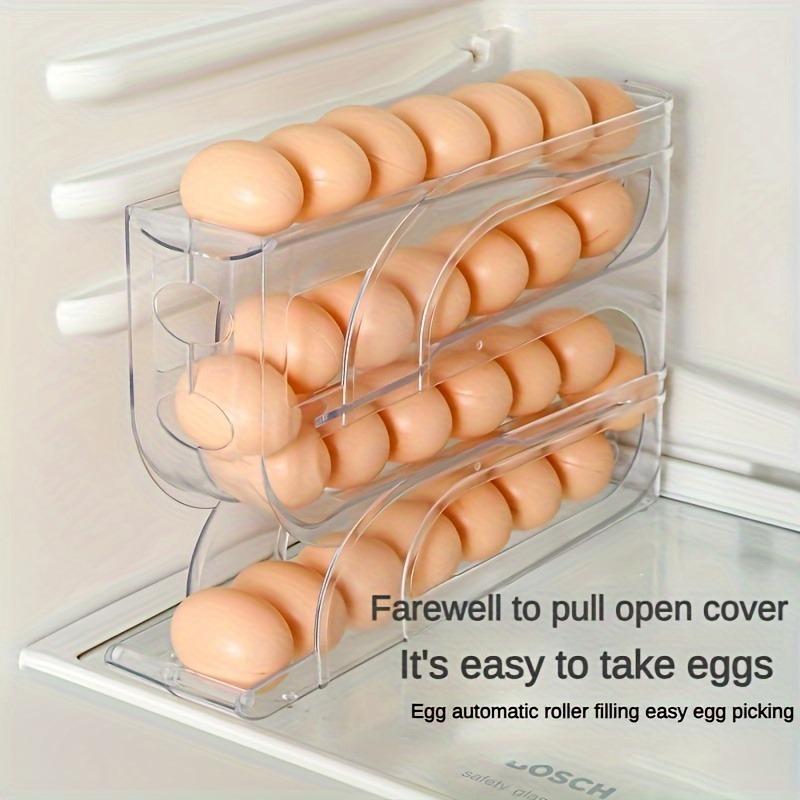 Clear Egg Storage Rack, Sliding Egg Holder, Refrigerator Egg Storage Tray, Egg Organizer, Household Kitchen Accessories