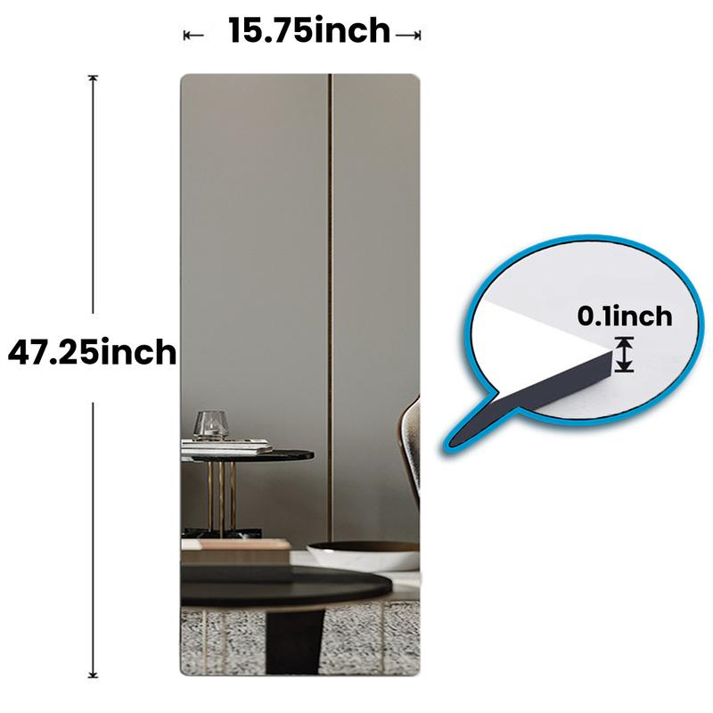 Full Length Mirror, Acrylic Soft Mirror, High Definition Soft Mirror, A Seamless Full-Length Mirror, Suitable For Your Home Porch, Living Room, Bed Room, Bath Room, Home Gym (47.25*15.75*0.1inches) Decor Light Decor Light Safety