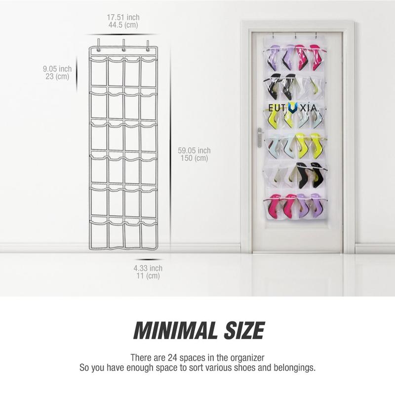 Over the Door Shoe Organizer [White Clear]