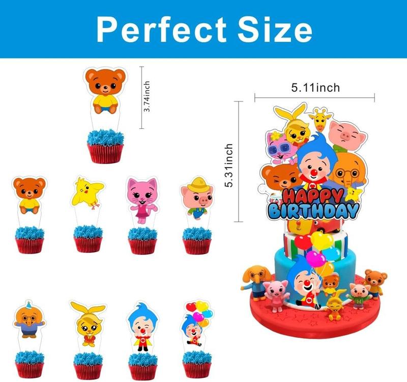 Plim Plim Birthday Party Decorations include 25 count Cake Topper and Cupcake Toppers Sets for Plim Plim Birthday Party Supplies