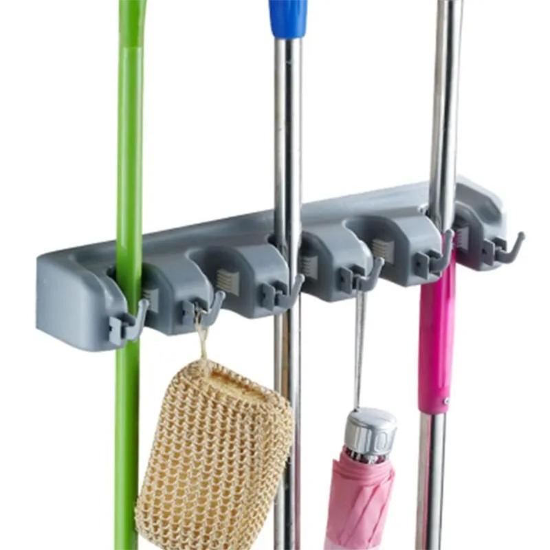 Multifunctional Mop Holder, 1 Count Wall Mounted Mop Holder, Hanging Hook, Bathroom Hook, Broom Storage Rack, Home Organizer